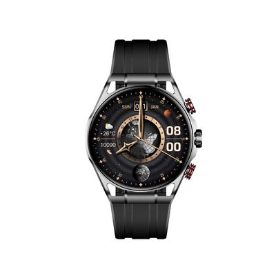 Amoled Smart Watch Ronde vorm Zwart Waterbestendig Fitnesshorloge
